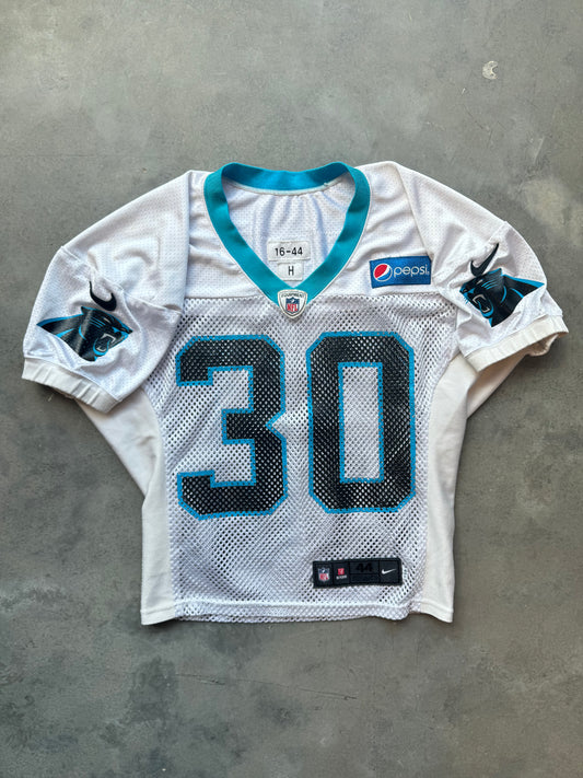 2016 Carolina Panthers x Pepsi #30 White Nike Fishnet Mesh Team Issued Worn Practice NFL Jersey (44)