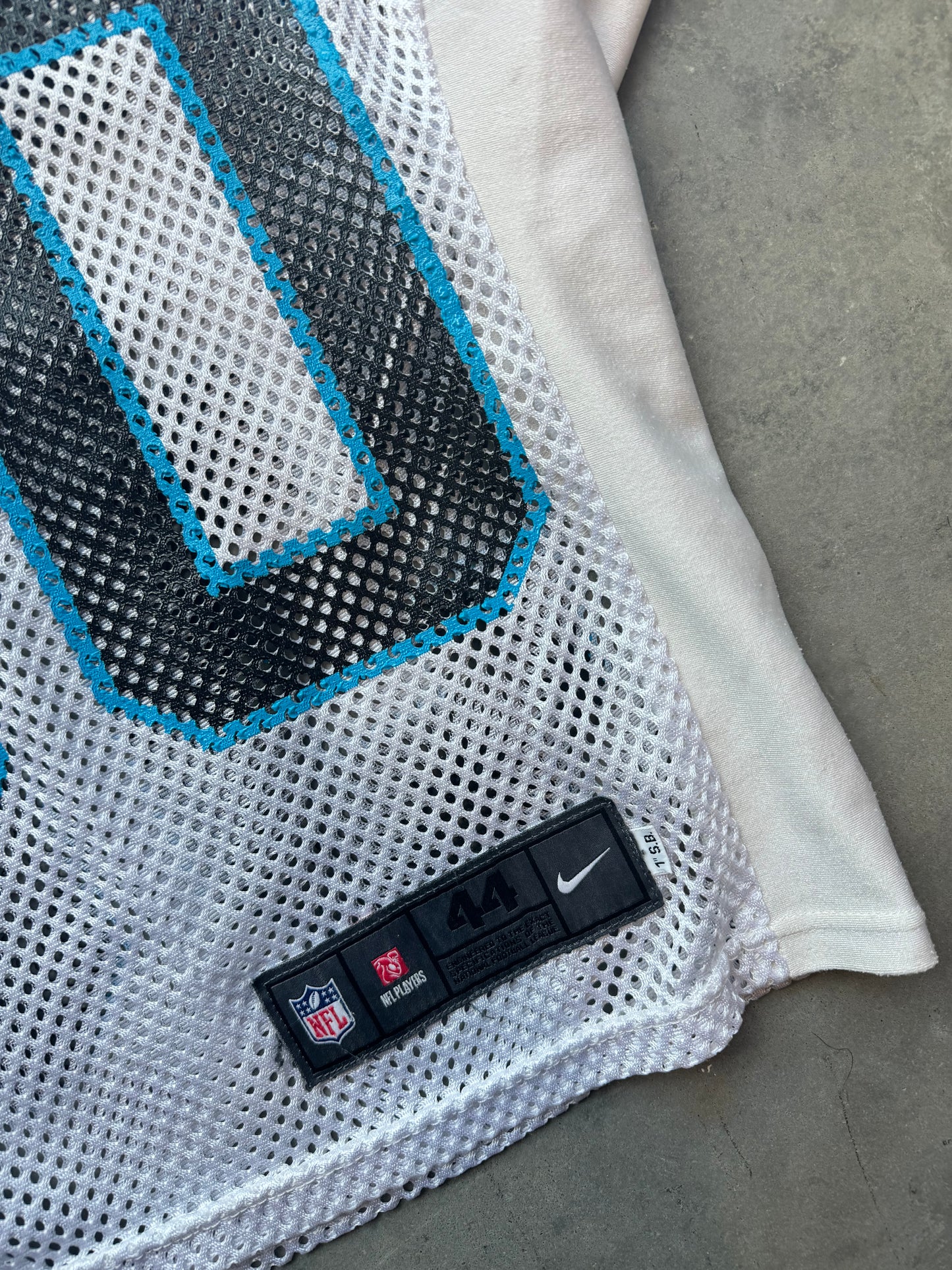 2016 Carolina Panthers x Pepsi #30 White Nike Fishnet Mesh Team Issued Worn Practice NFL Jersey (44)
