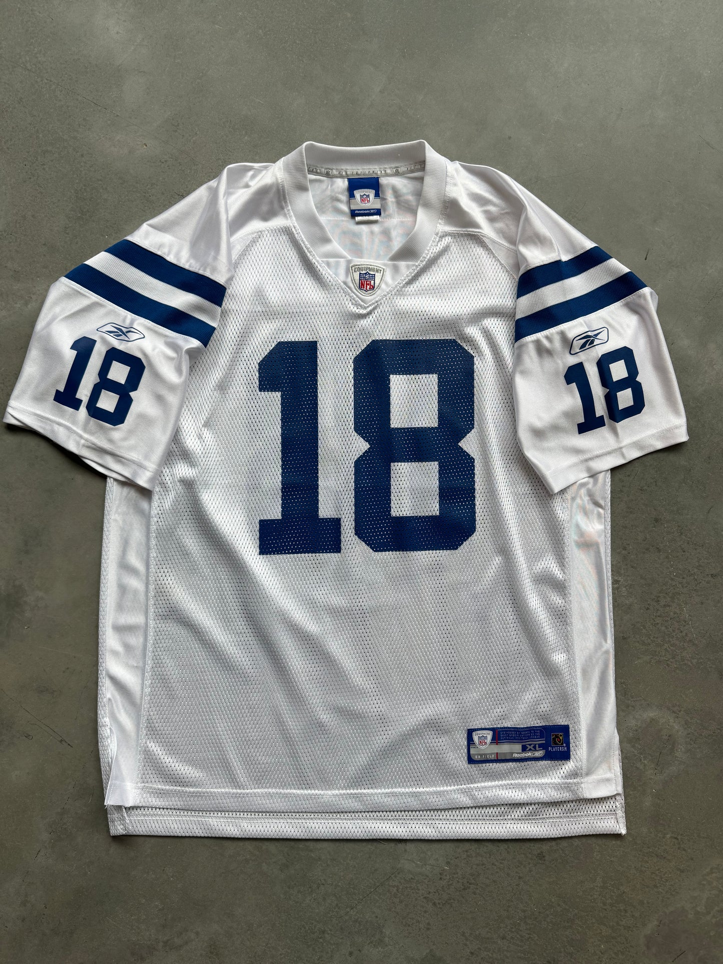 00 s Indianapolis Colts Peyton Manning Vintage White Reebok NFL Jersey Locker Room CLT