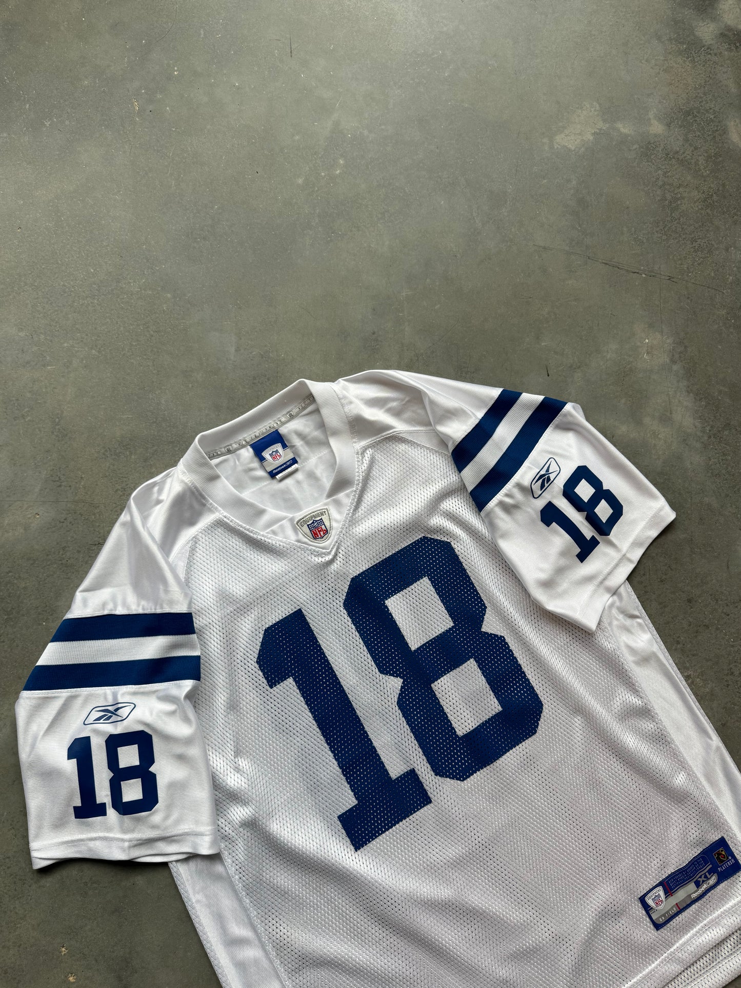 00’s Indianapolis Colts Peyton Manning Vintage White Reebok NFL Jersey (XL)