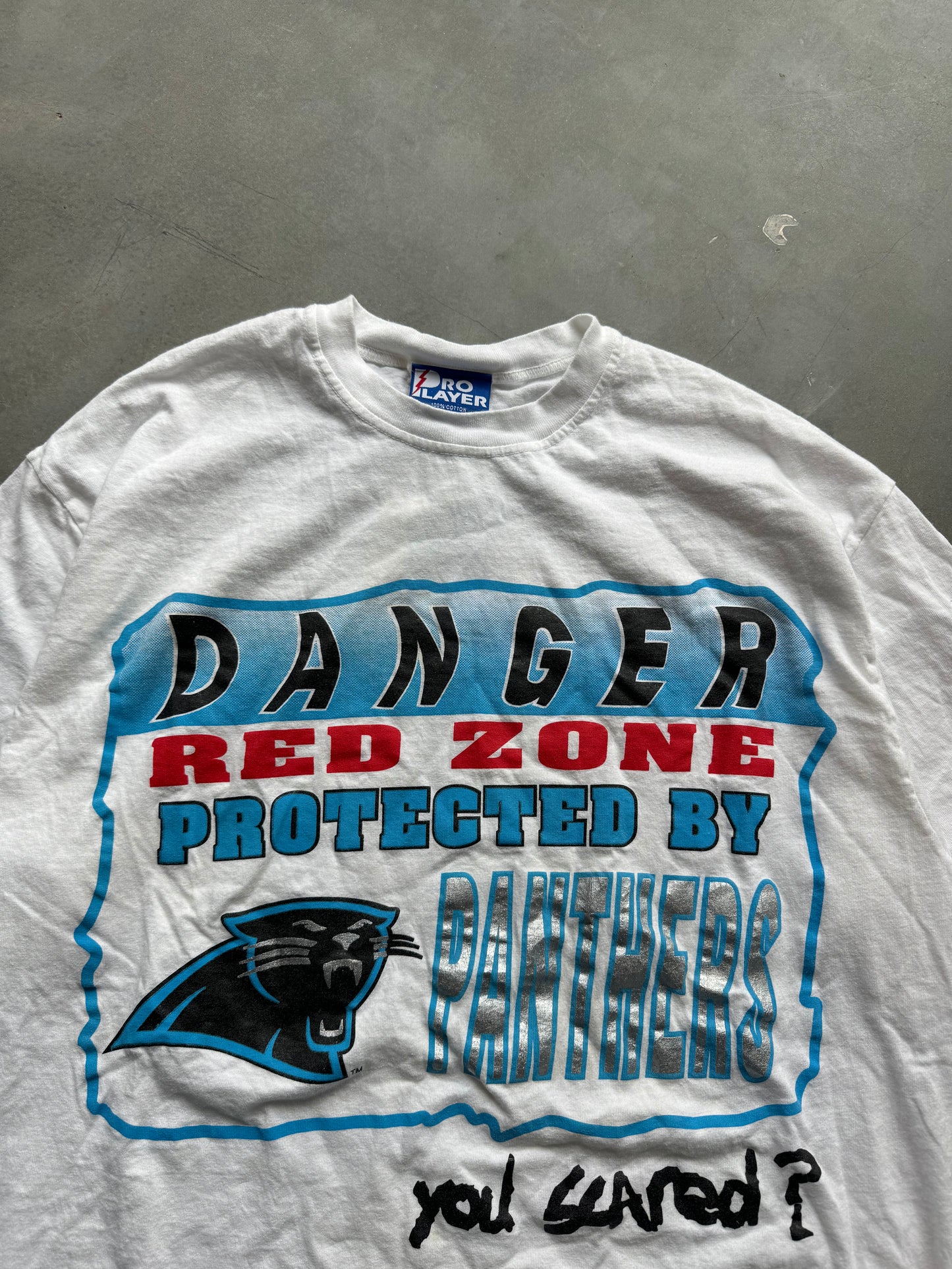 1993 Carolina Panthers Vintage Pro Player “Danger Zone” NFL Tee (Large)