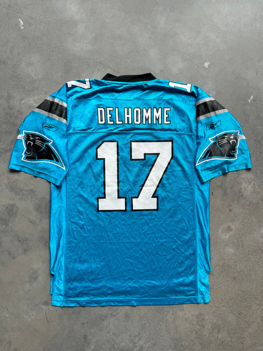 00’s Carolina Panthers Jake Delhomme Vintage Reebok Electric Blue NFL Jersey (Large)