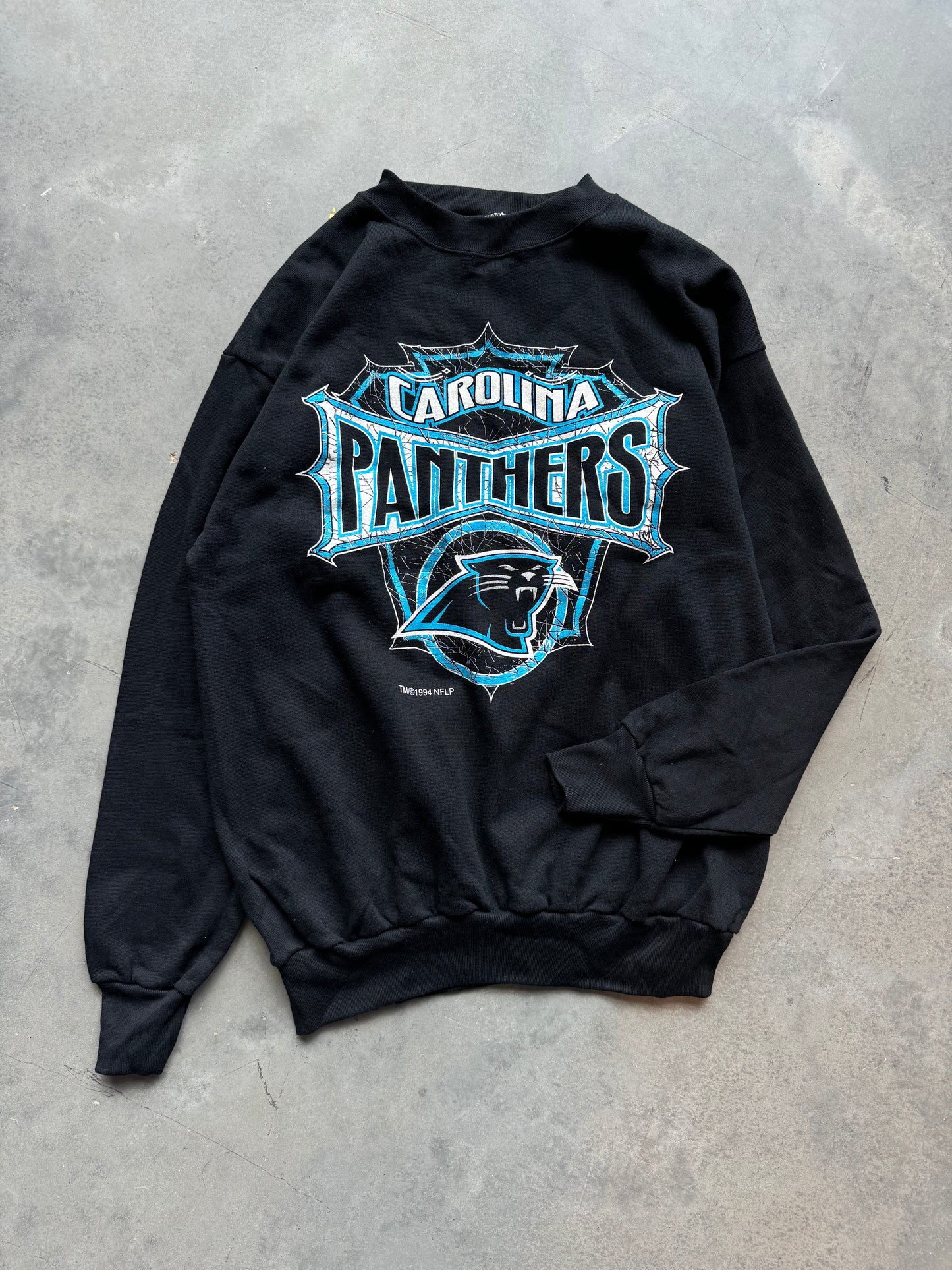 1994 Carolina Panthers Vintage Shattered Print NFL Crewneck (XL)