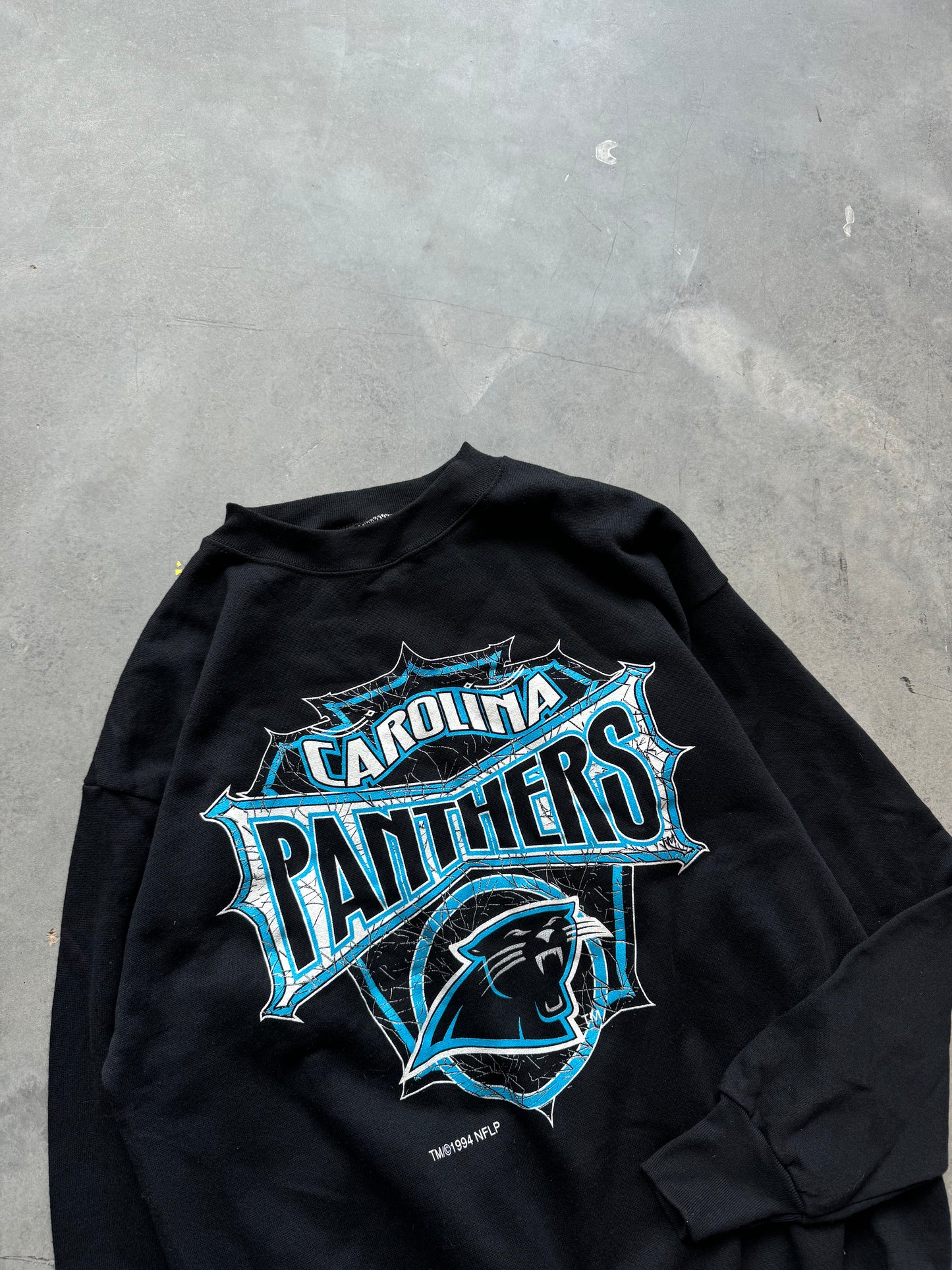 1994 Carolina Panthers Vintage Shattered Print NFL Crewneck (XL)