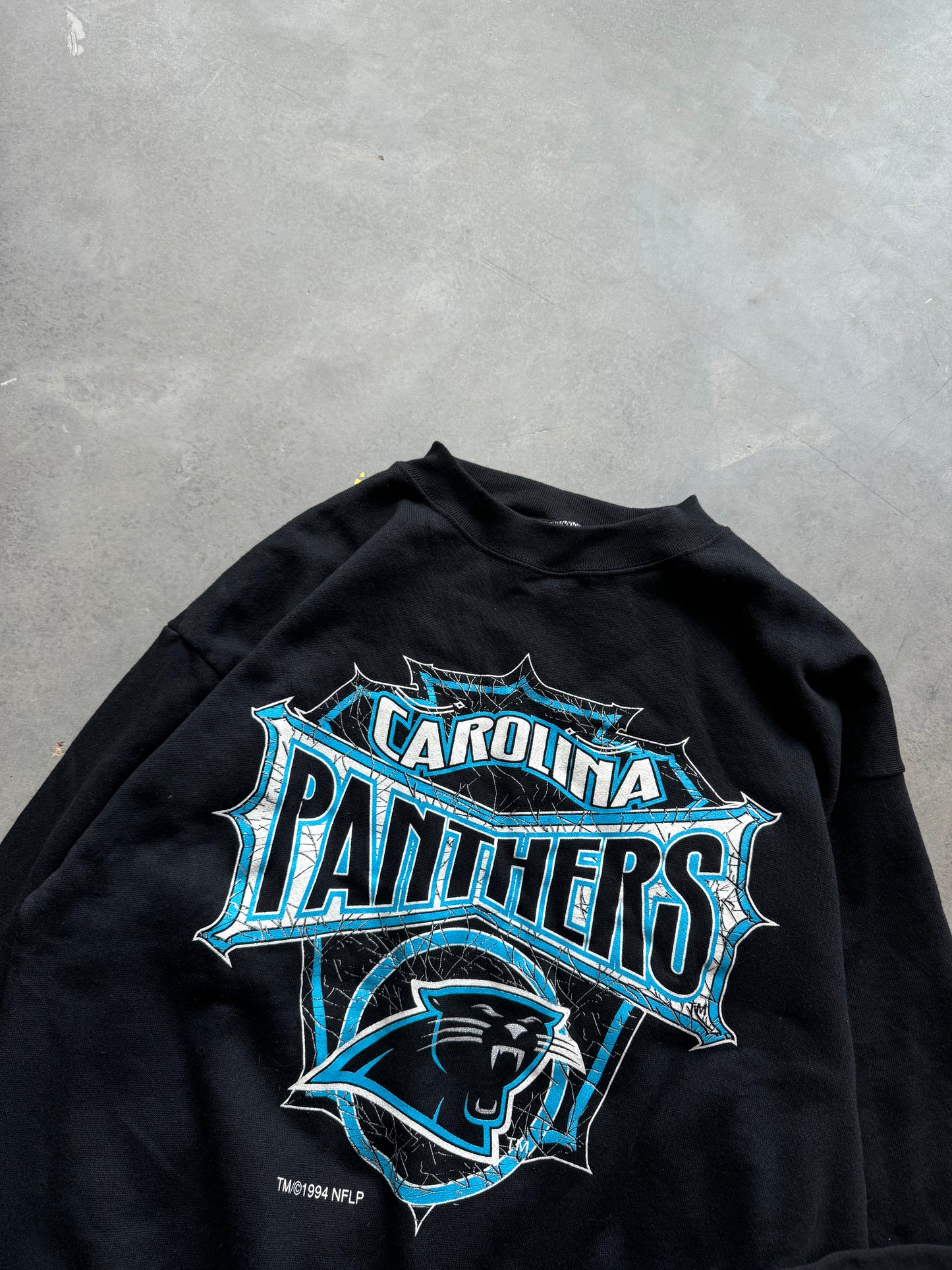 1994 Carolina Panthers Vintage Shattered Print NFL Crewneck (XL)