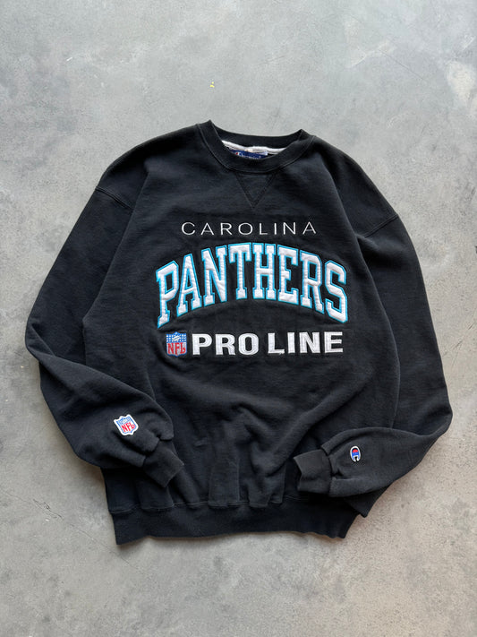 90’s Carolina Panthers Vintage Champion NFL Pro Line Heavyweight Embroidered Crewneck (Large)