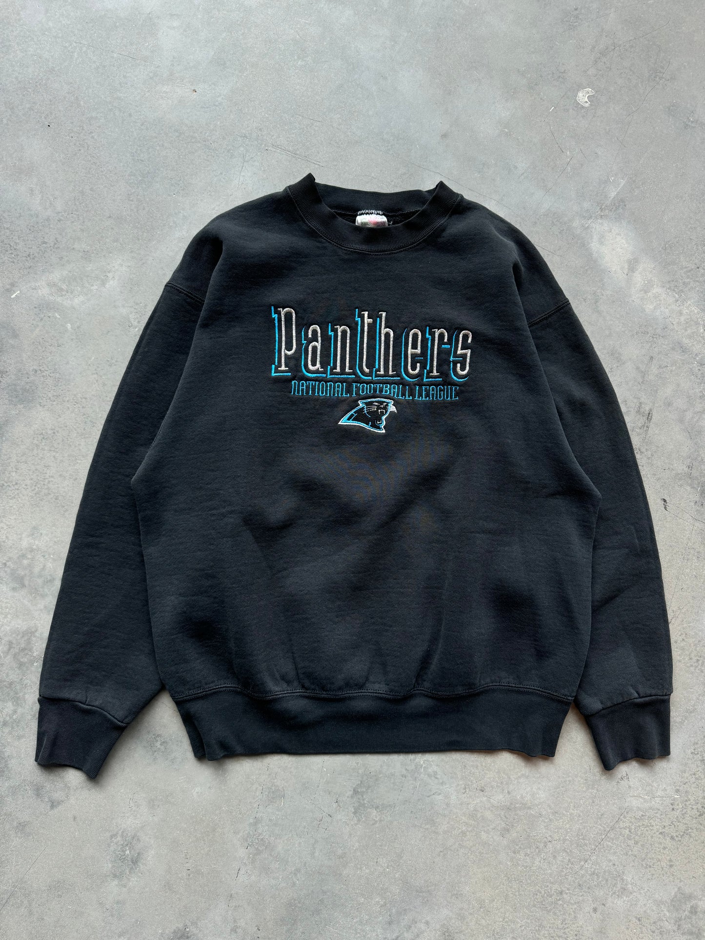 90’s Carolina Panthers Vintage Heavyweight Embroidered NFL Crewneck (Large)