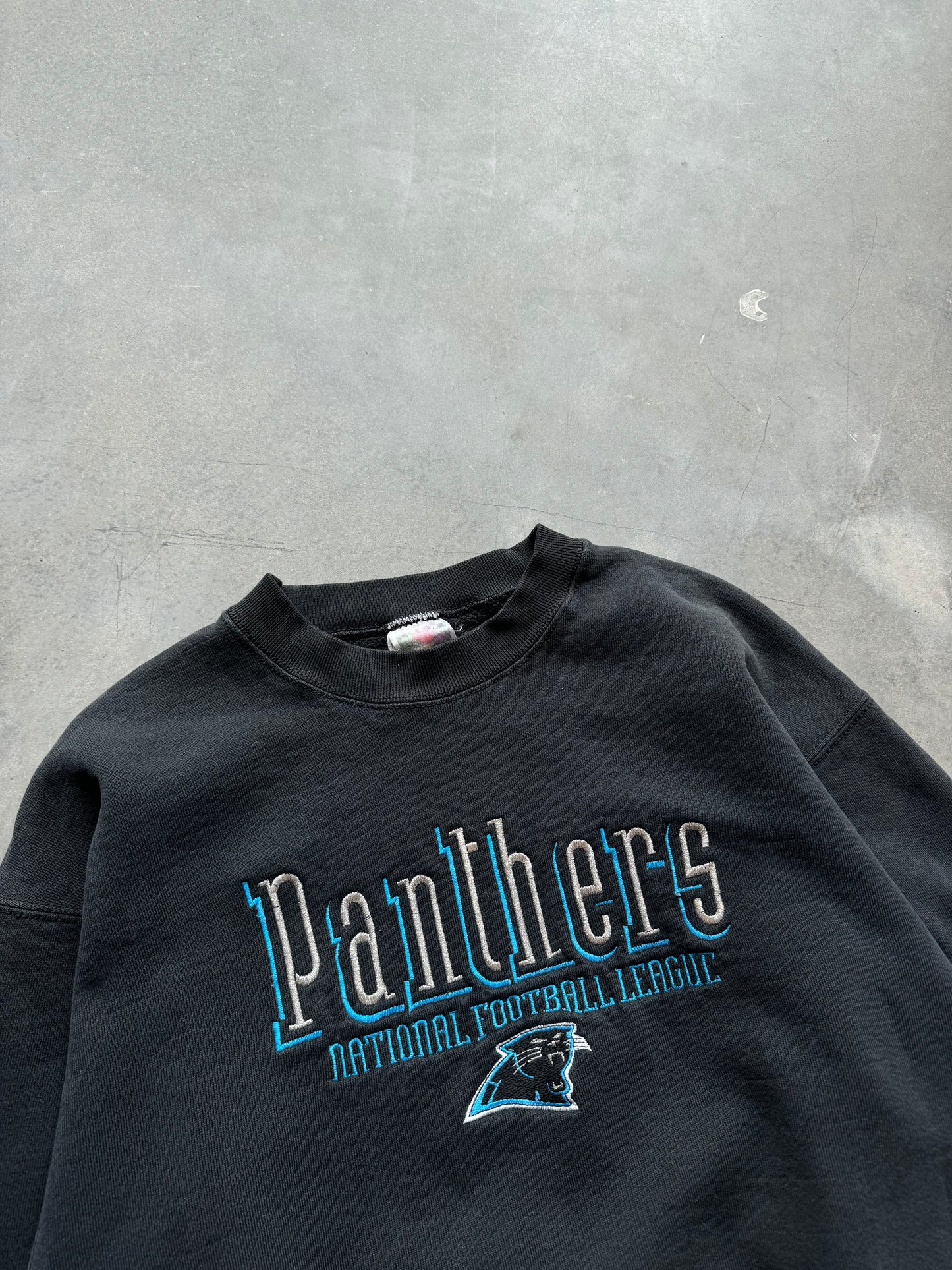 90’s Carolina Panthers Vintage Heavyweight Embroidered NFL Crewneck (Large)