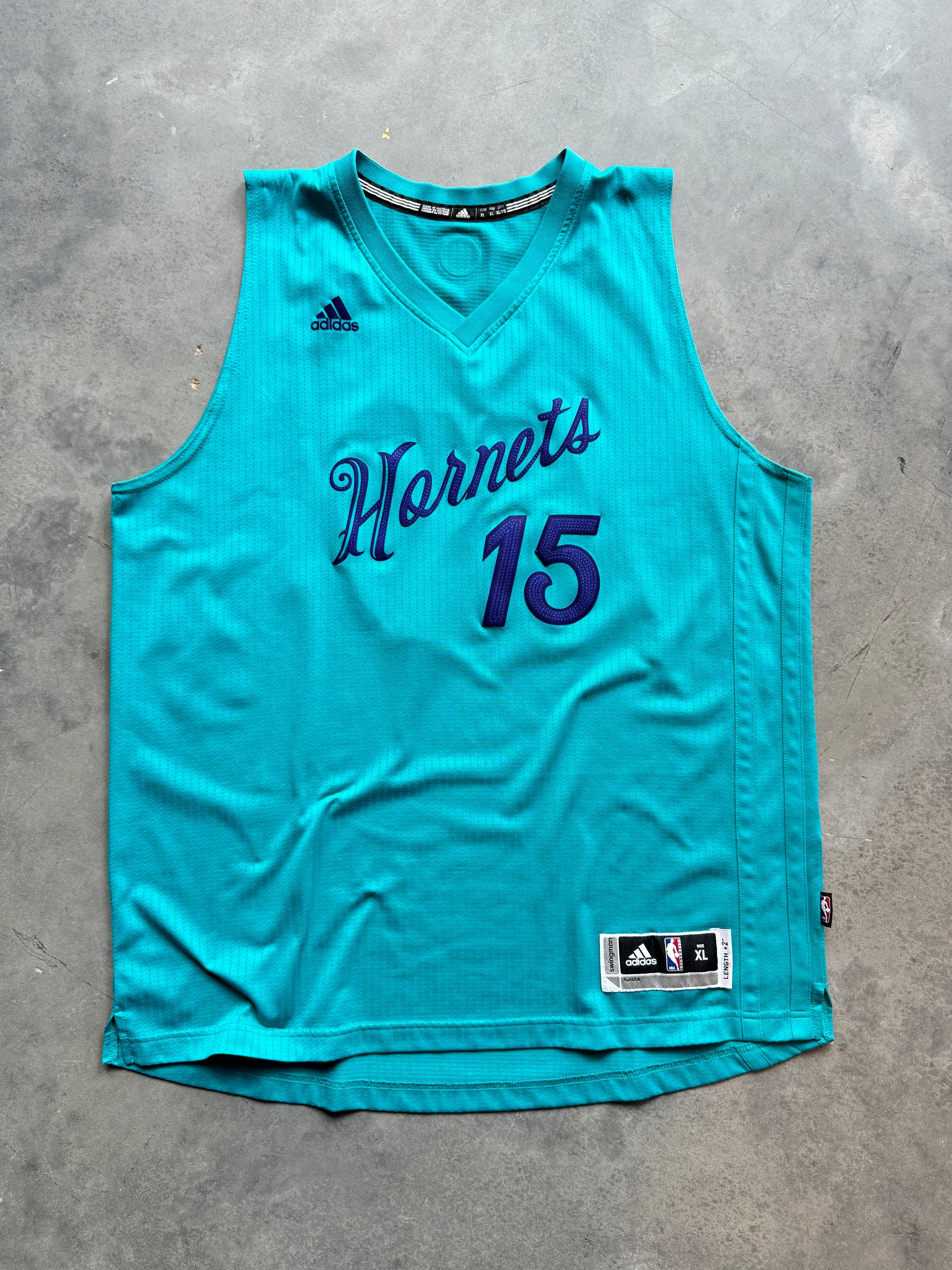 LR 2016 Charlotte Hornets Kemba Walker Christmas Day Style Adidas Swingman NBA Jersey XL