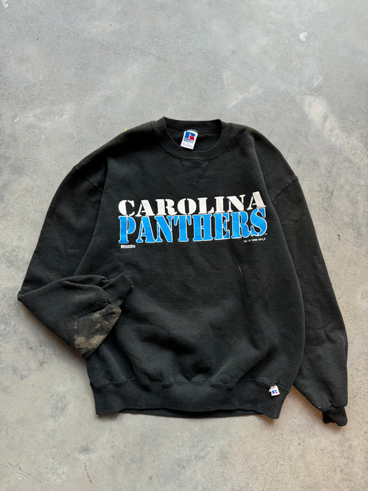 1996 Carolina Panthers Vintage Russell Athletic Bleached NFL Crewneck (Large)