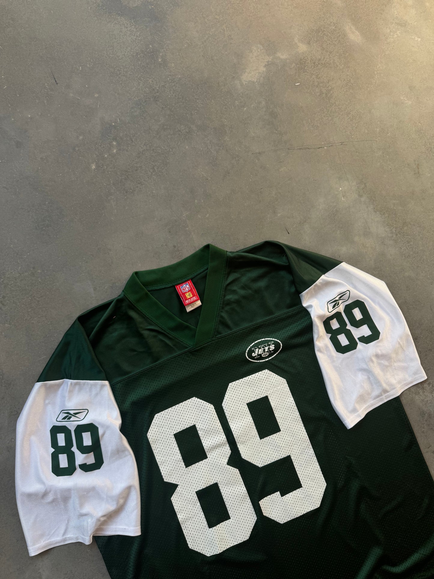 00’s New York Mets Jerricho Cotchery Vintage Green Reebok NFL Jersey (XL)