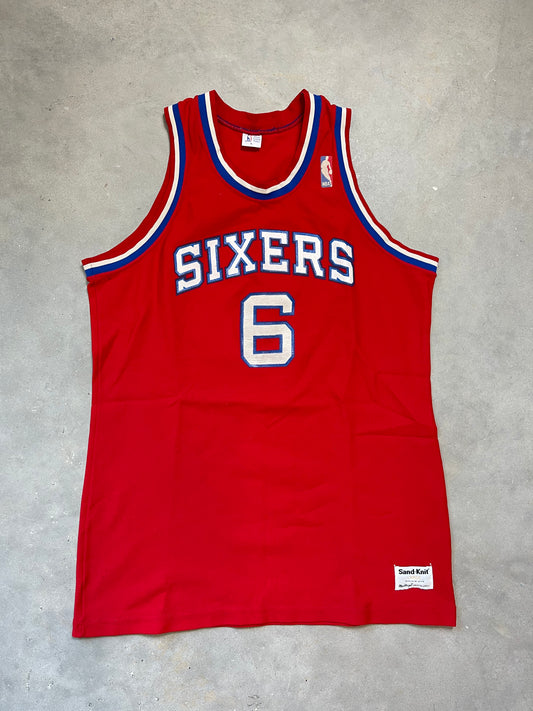 80’s Philadelphia 76ers Julis Dr J Irving Vintage SandKnit NBA Jersey (Small)