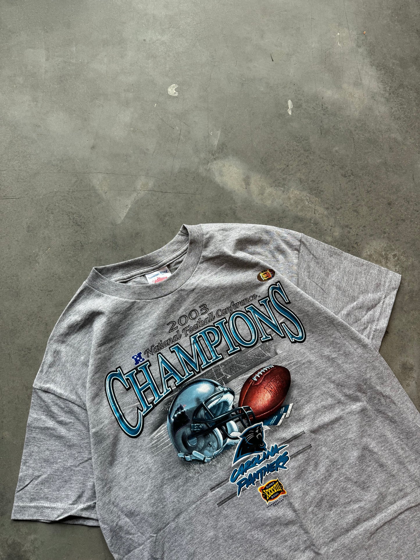 2003 Carolina Panthers Vintage NFC Champions Super Bowl XXXVIII NFL Tee - Deadstock (Large)