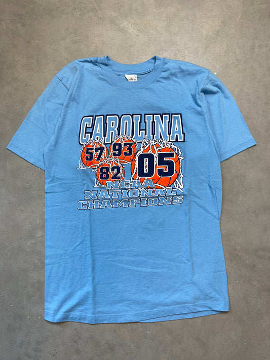 2005 UNC Tarheels Vintage NCAA Tournament Champions College Basketball Tee - Deadstock (Large)