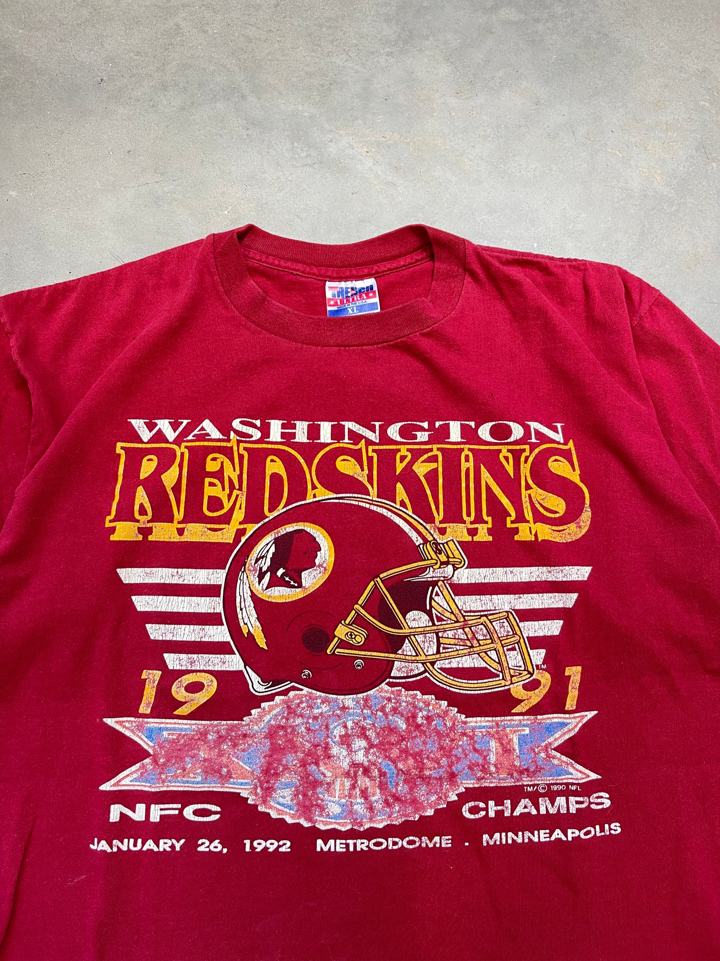 1992 Washington Redskins Super Bowl XXVI Champions Vintage NFL Tee (XL)