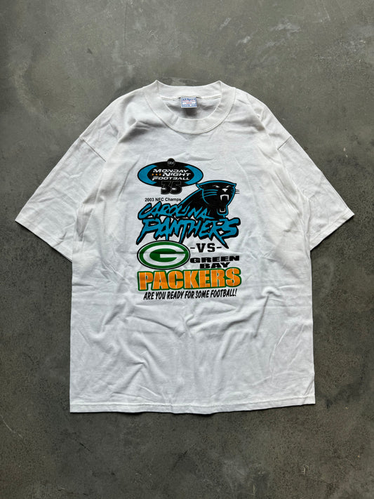 2004 Carolina Panthers vs. Green Bay Packers Monday Night Football Kickoff Weekend Vintage NFL Tee - Deadstock (XL)