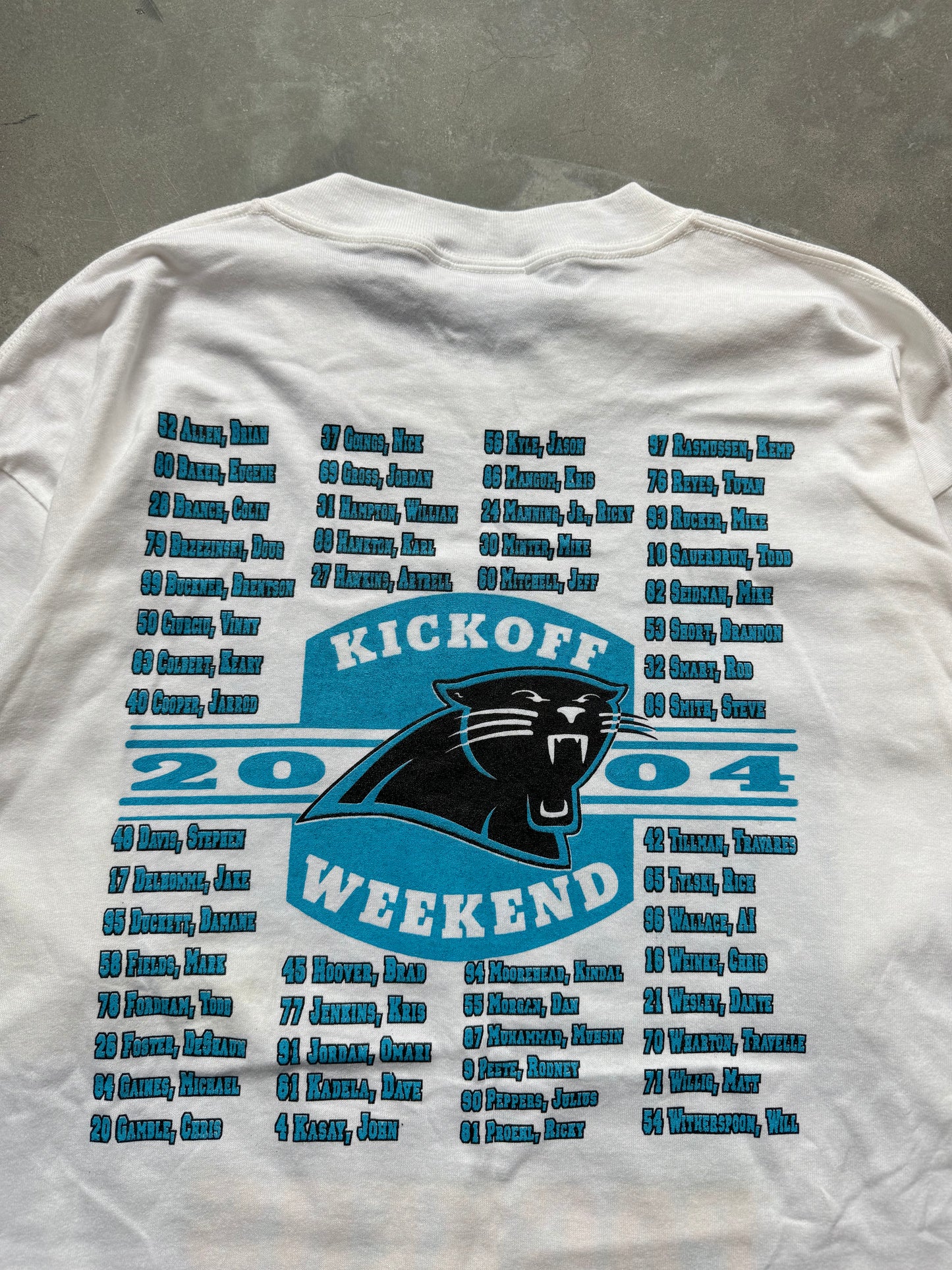 2004 Carolina Panthers vs. Green Bay Packers Monday Night Football Kickoff Weekend Vintage NFL Tee - Deadstock (XL)