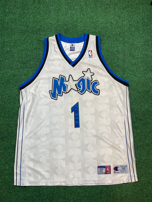 2002 Orlando Magic Tracy McGrady Vintage Stars Print Champion Authentic Jersey (52/XXL)