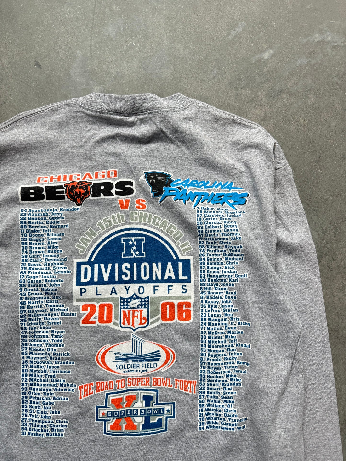 2006 Carolina Panthers vs. Chicago Bears NFL Divisional Playoffs Vintage Longsleeve Tee - Deadstock (XL)