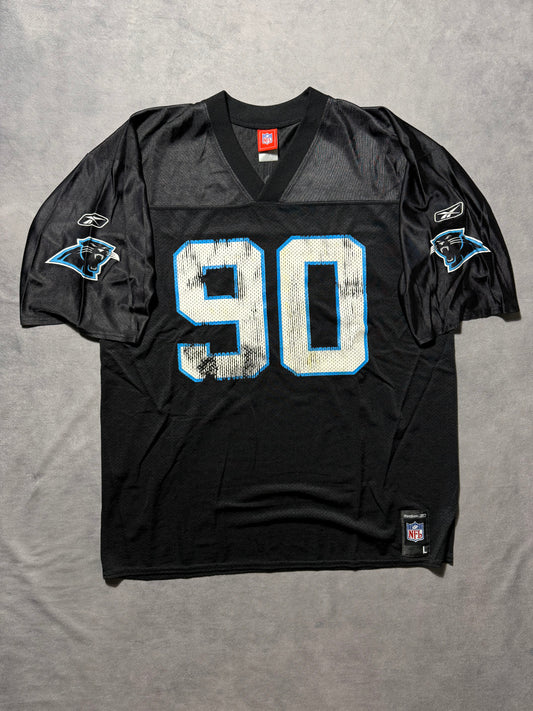 00’s Carolina Panthers Julius Peppers Vintage Black Reebok NFL Jersey (Large)
