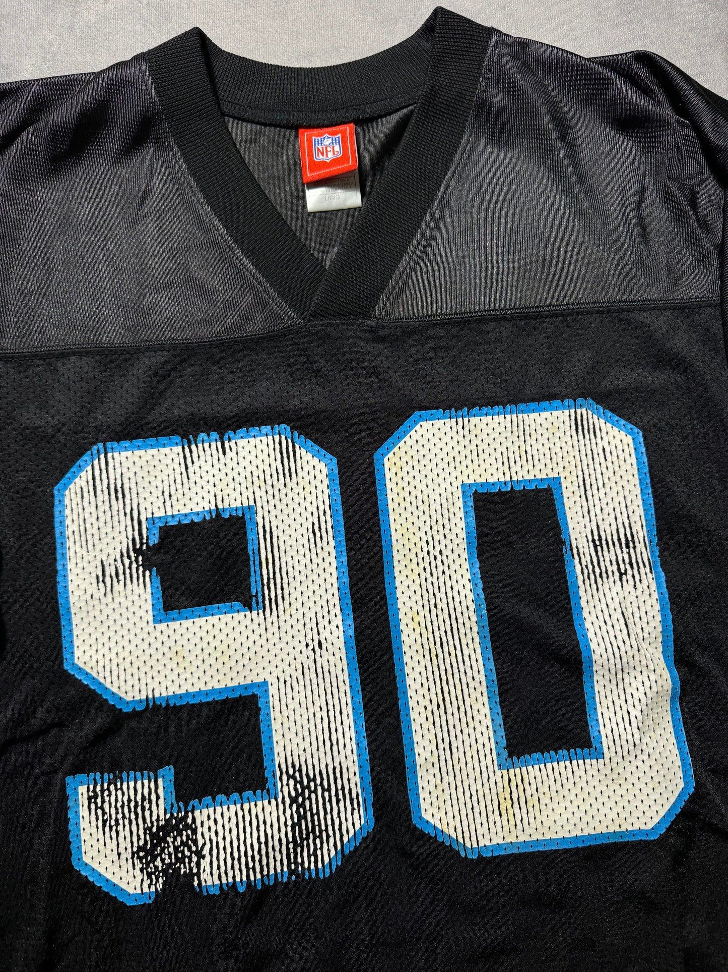 00’s Carolina Panthers Julius Peppers Vintage Black Reebok NFL Jersey (Large)