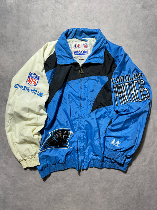 90’s Carolina Panthers Vintage Logo Athletic Shark Tooth Big Logo NFL Windbreaker Jacket (XL)