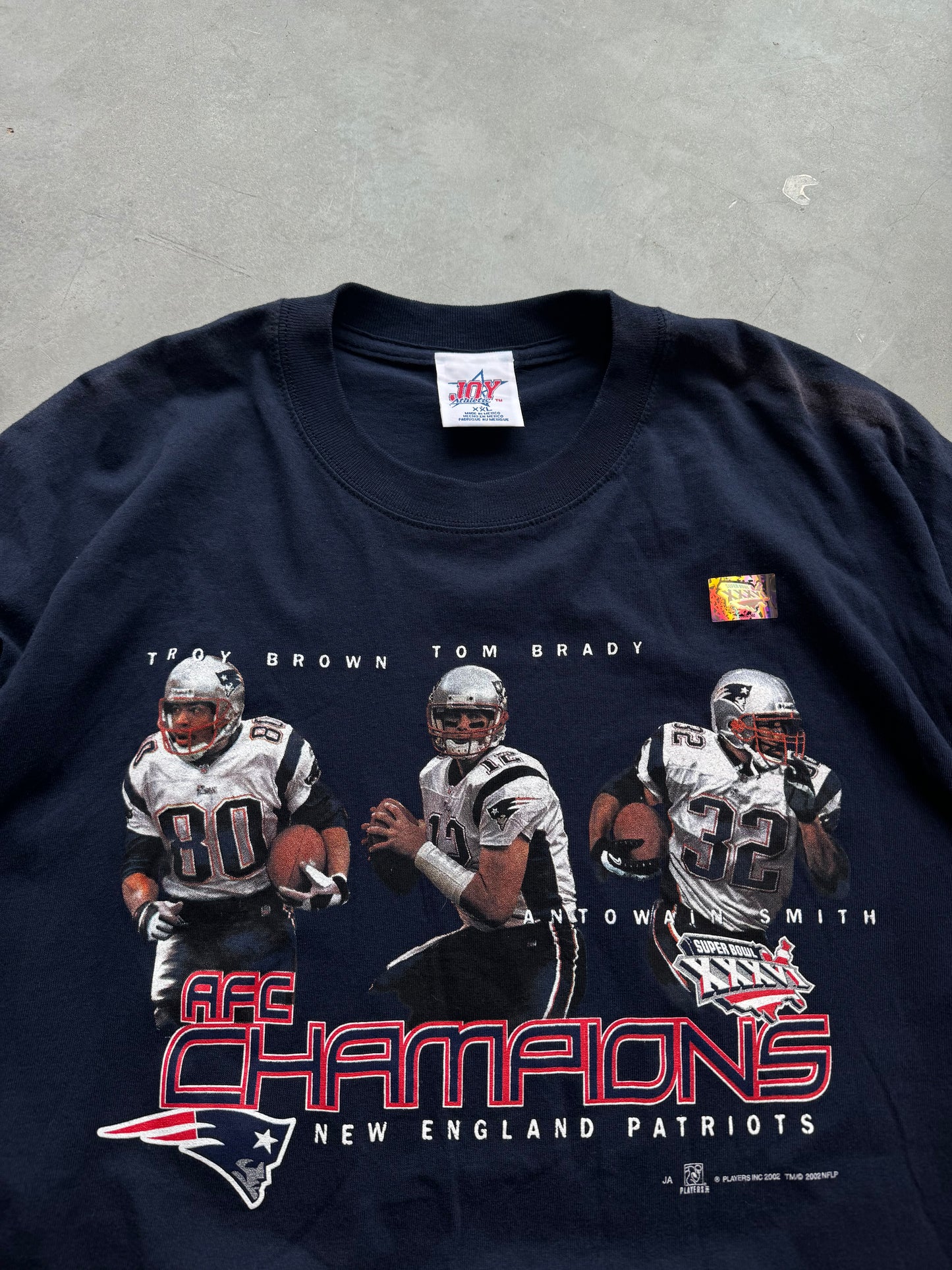 2002 New England Patriots Super Bowl XXXVI Champions Vintage NFL Tee - Deadstock (XXL)