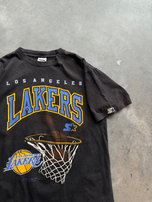 1991 Los Angeles Lakers Vintage Starter Faded NBA Tee (Medium)