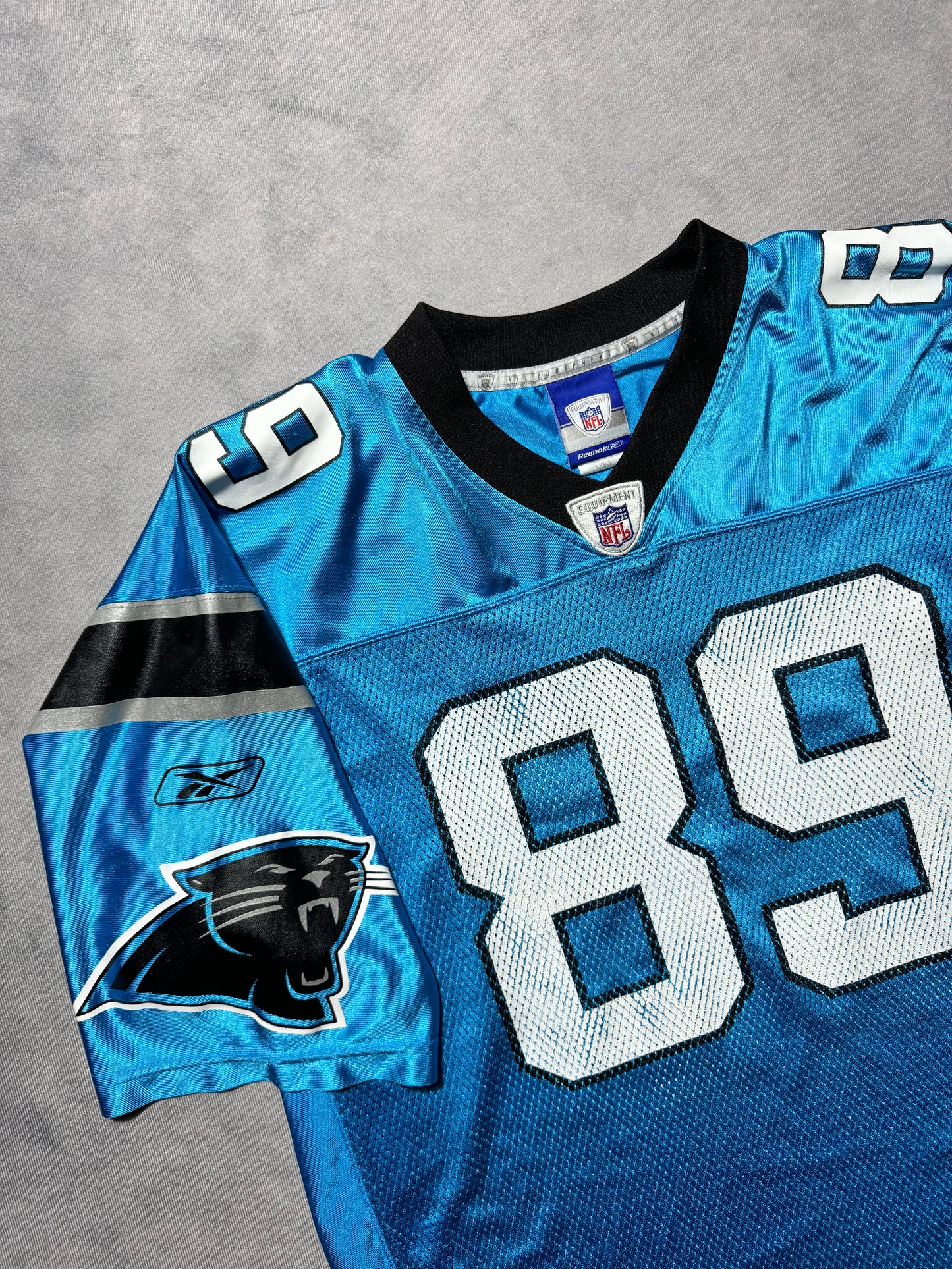 00’s Carolina Panthers Steve Smith Alternate Blue Reebok NFL Jersey (Large)