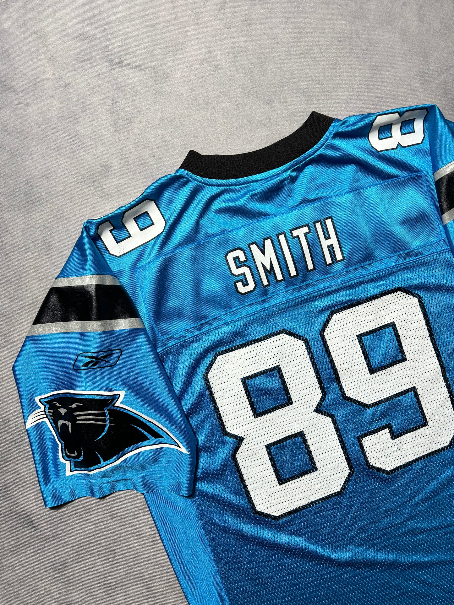 00’s Carolina Panthers Steve Smith Alternate Blue Reebok NFL Jersey (Large)
