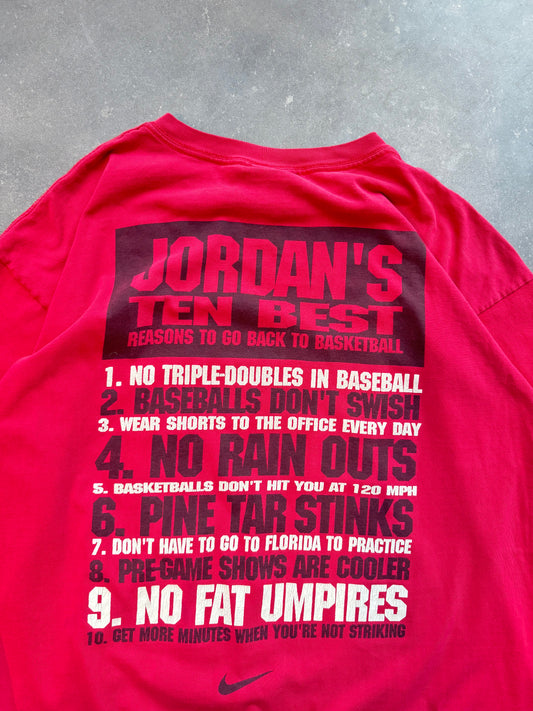 90’s Nike Air Jordan “Jordan’s Ten Best Reasons to Go Back to Basketball” Vintage Tee (XL)