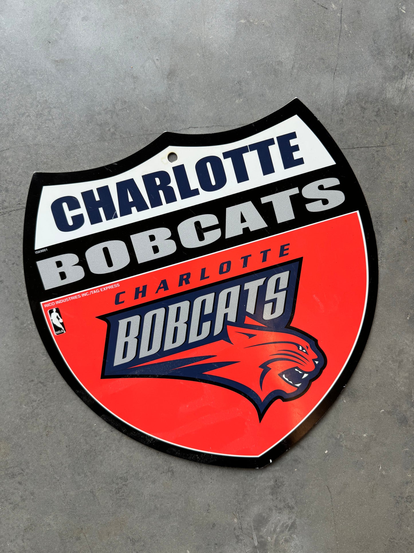 00’s Charlotte Bobcats Vintage Highway Sign Style NBA Shield