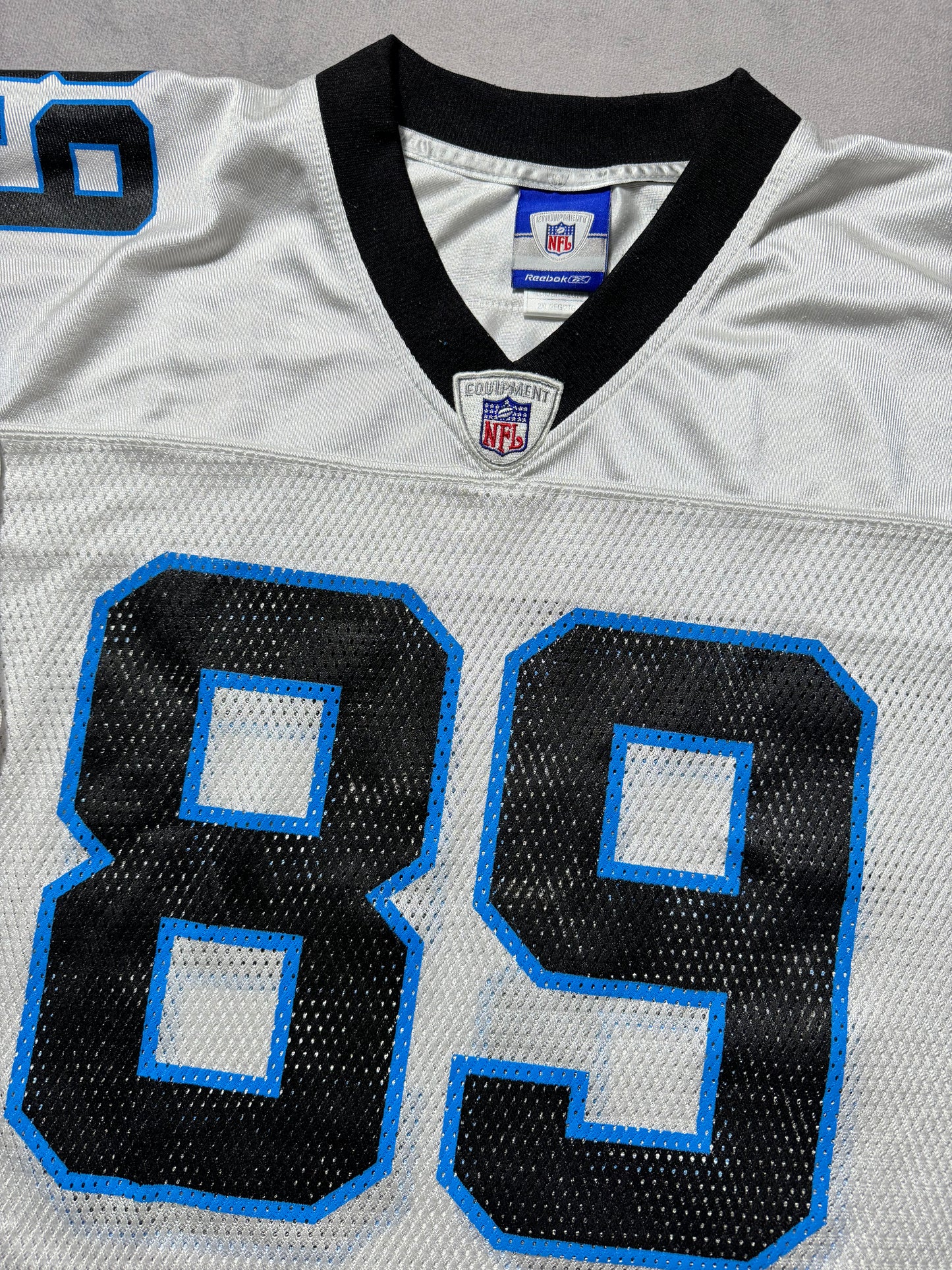00’s Carolina Panthers Steve Smith Vintage White Reebok NFL Jersey (XXL)