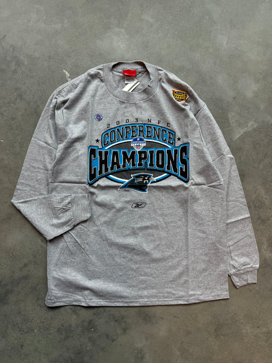 2003 Carolina Panthers Vintage Super Bowl XXXVIII NFC Champions Reebok NFL Longsleeve Tee - Deadstock (Large)