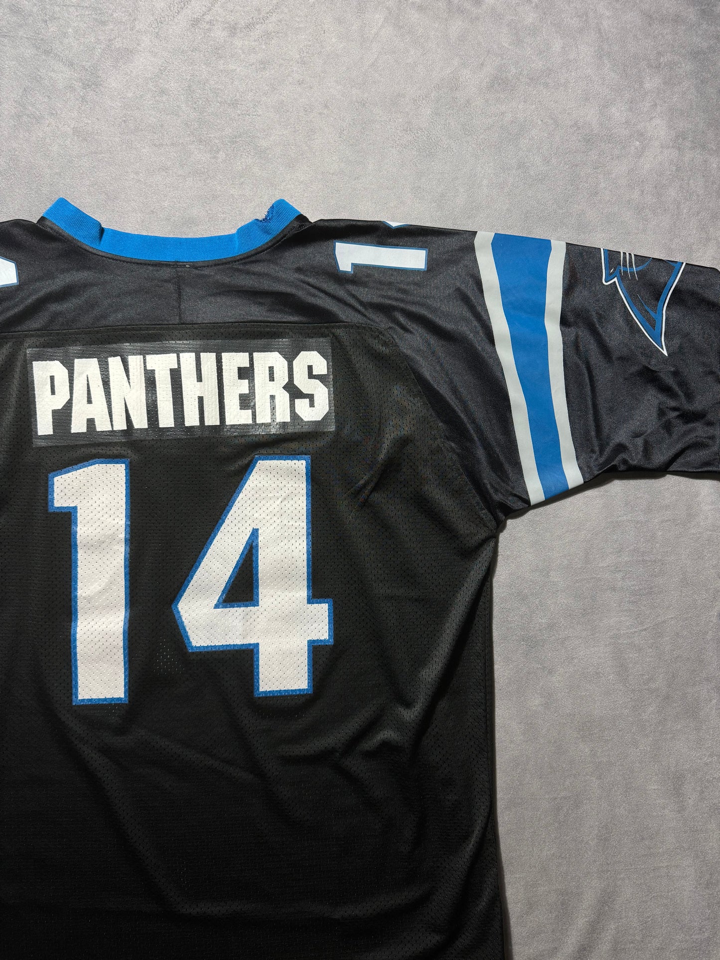 1995 Carolina Panthers Vintage Black Apex One Inaugural Season Patch NFL Jersey (XL)