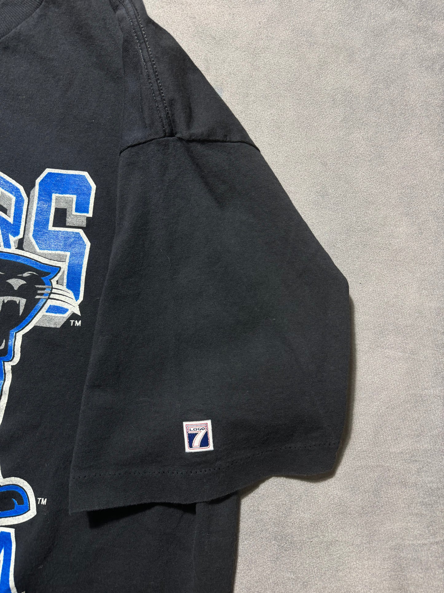 1993 Carolina Panthers Vintage Black Full Cat Alternate Logo NFL Tee (XXL)