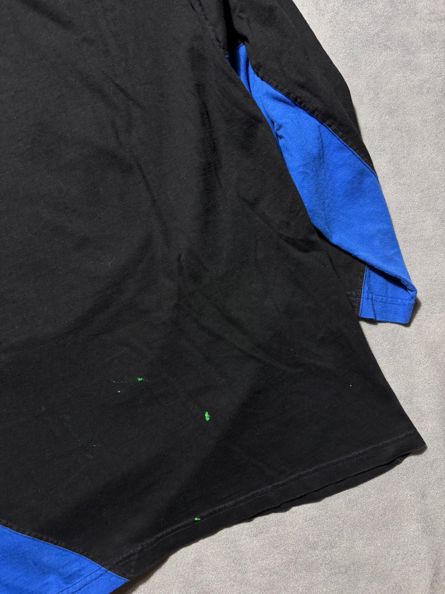 1995 Carolina Panthers x Jack Davis Vintage Black/Blue Inaugural Season Cartoon Cat Longsleeve NFL Tee (XL)