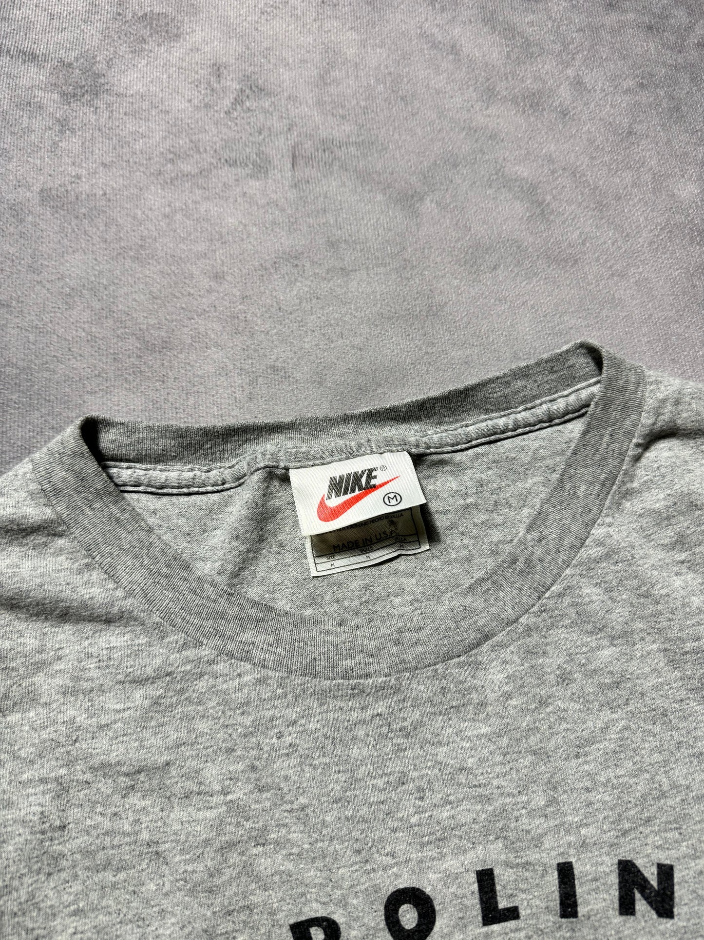 1999 Carolina Panthers Football Vintage Grey Nike Cat Scratch Font NFL Tee (Medium)