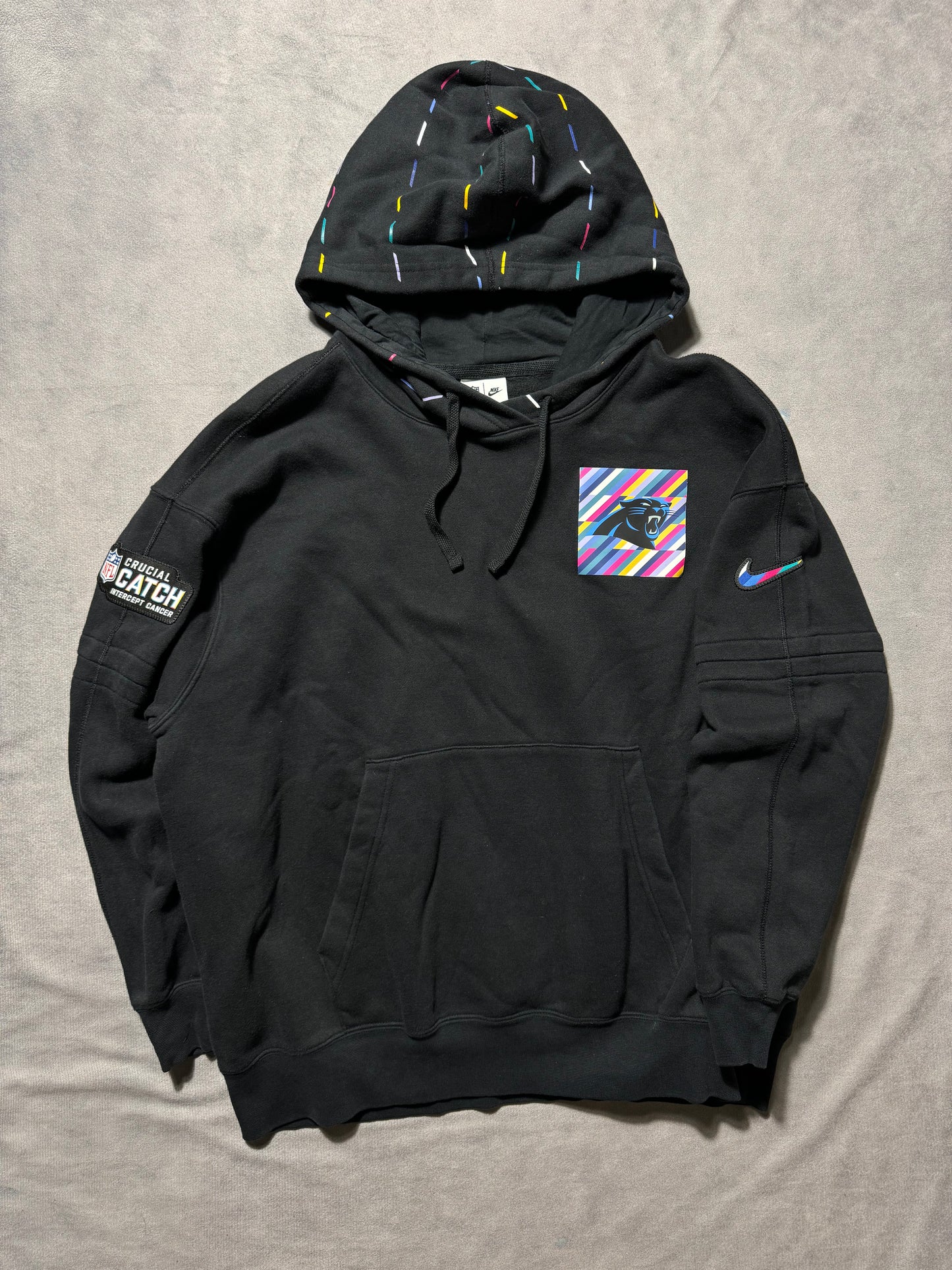 2023 Carolina Panthers Black Nike Crucial Catch Sideline NFL Hoodie (Medium)