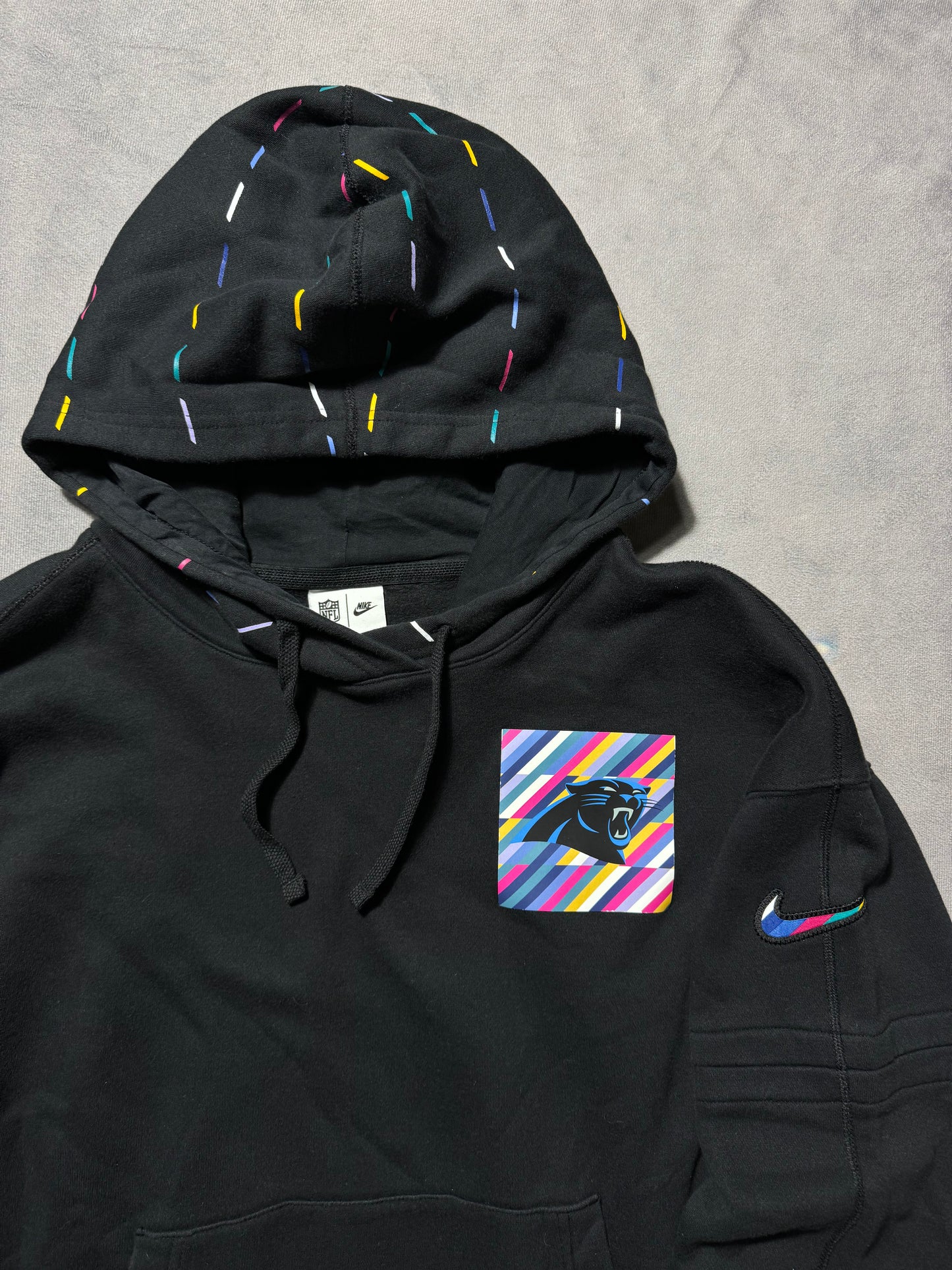 2023 Carolina Panthers Black Nike Crucial Catch Sideline NFL Hoodie (Medium)