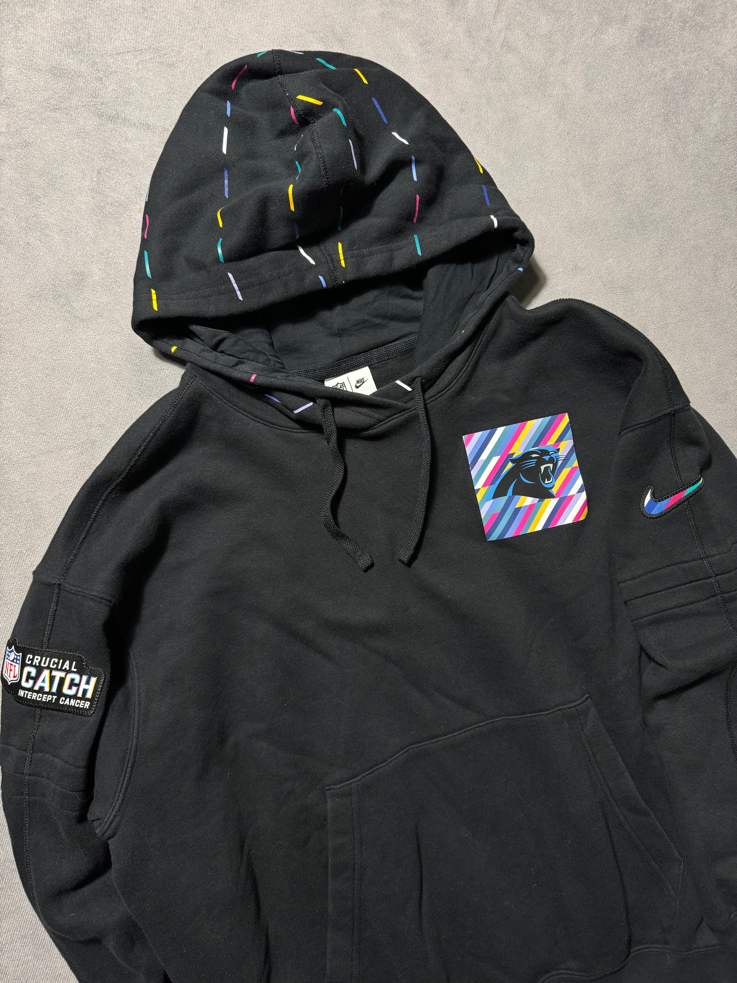 2023 Carolina Panthers Black Nike Crucial Catch Sideline NFL Hoodie (Medium)