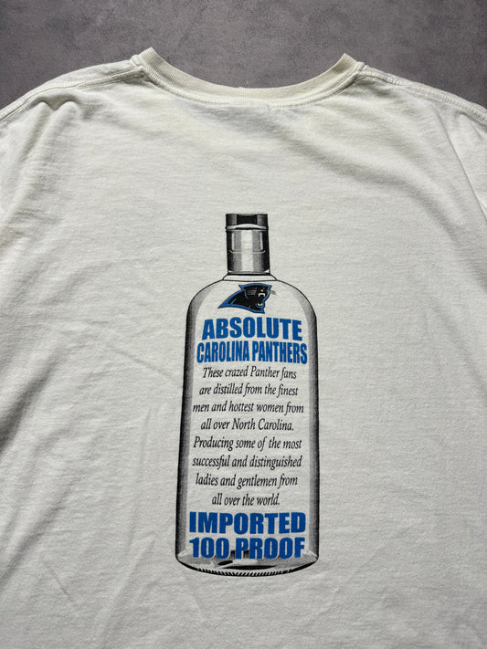 00’s Carolina Panthers Vintage White Absolut Vodka Rip NFL Parking Lot NFL Tee (XXL)