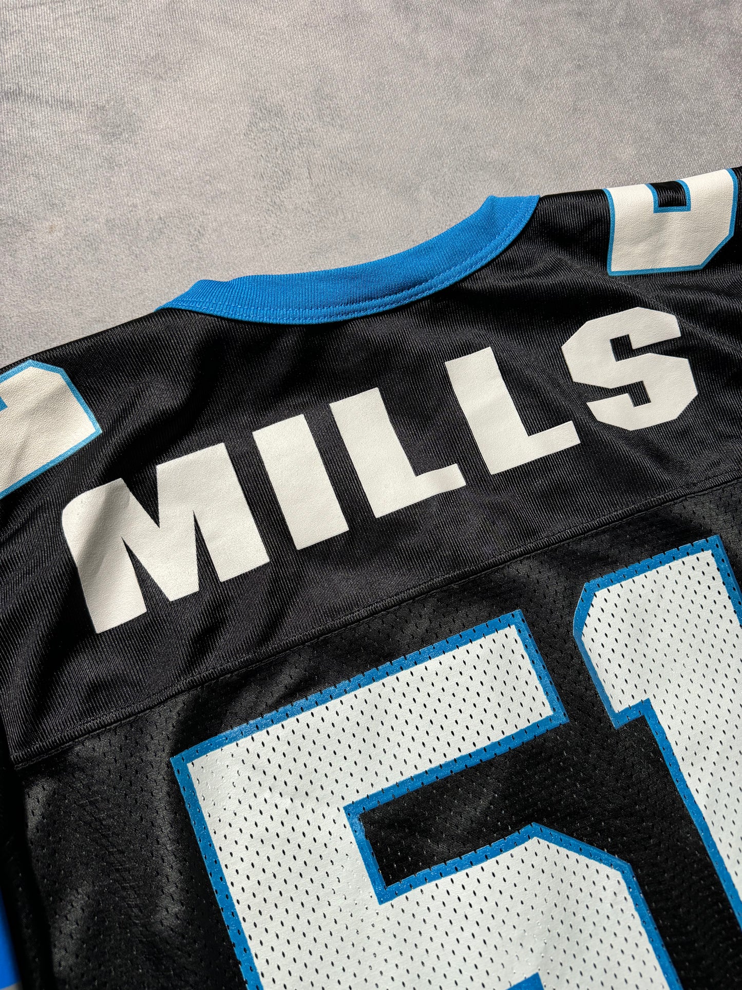 1996 Carolina Panthers Sam Mills Vintage Black Logo Athletic NFL Jersey (XXL)