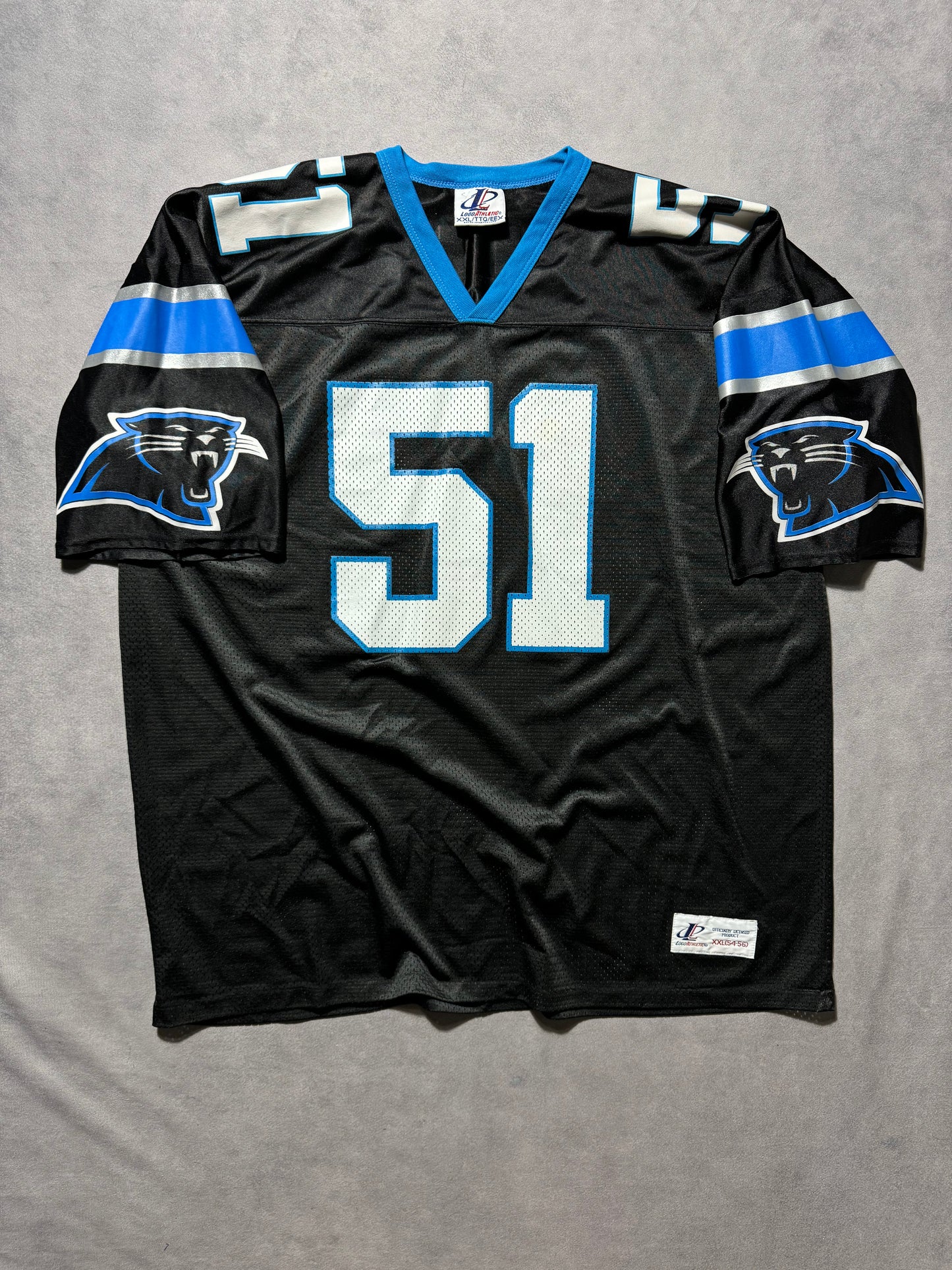 1996 Carolina Panthers Sam Mills Vintage Black Logo Athletic NFL Jersey (XXL)