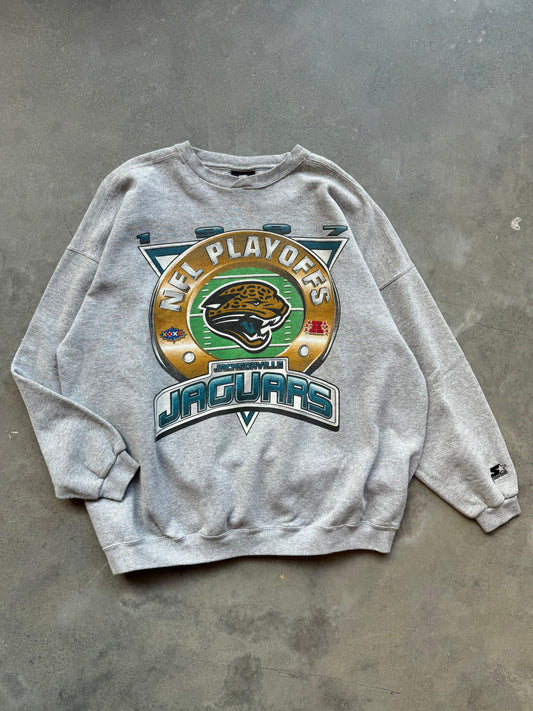 1997 Jacksonville Jaguars Vintage Starter NFL Playoffs Big Logo Crewneck (XL)