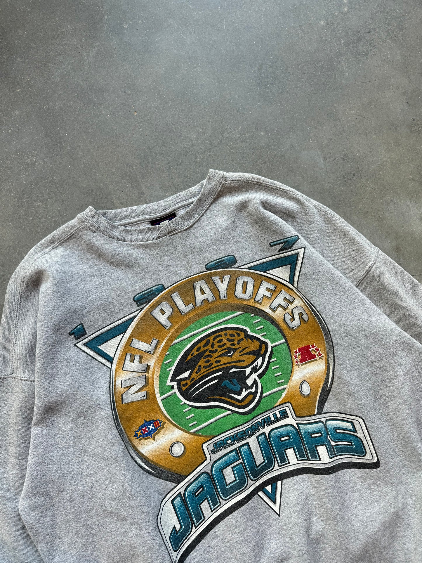 1997 Jacksonville Jaguars Vintage Starter NFL Playoffs Big Logo Crewneck (XL)