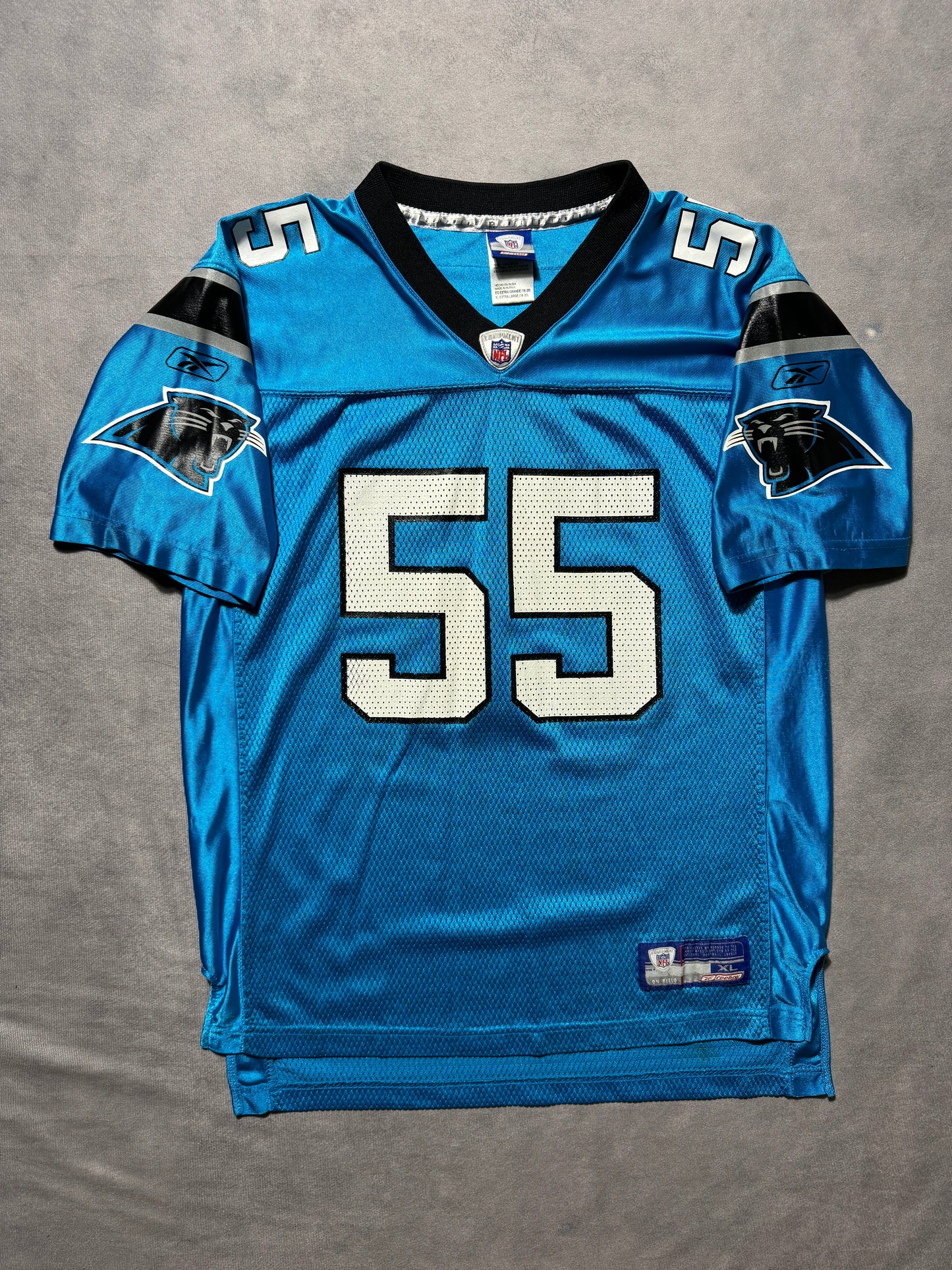 00’s Carolina Panthers Dan Morgan Vintage Alternate Blue Reebok NFL Jersey (Youth XL)