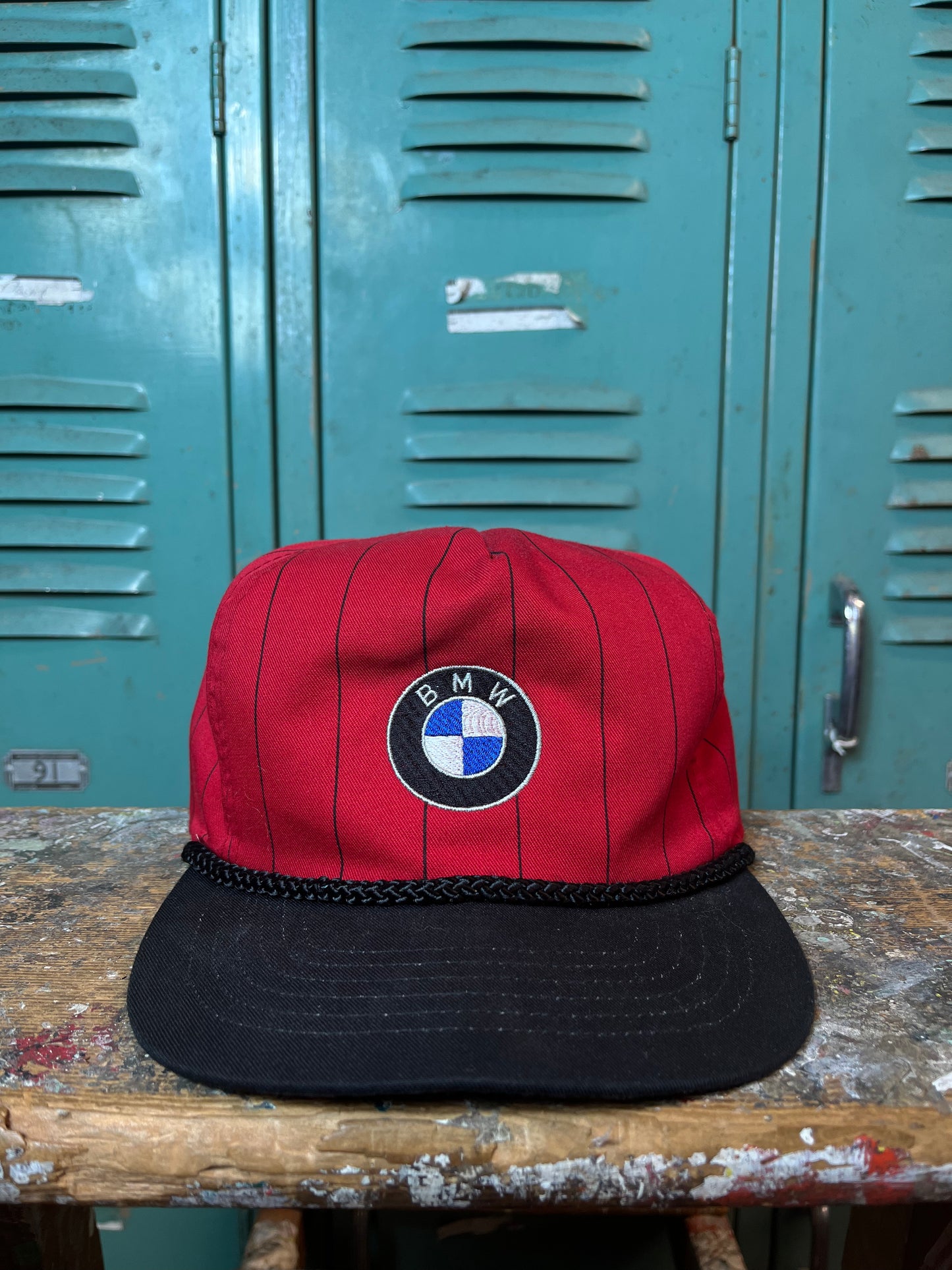 90’s BMW Pinstriped European Automotive Car Snapback Hat (OSFA)