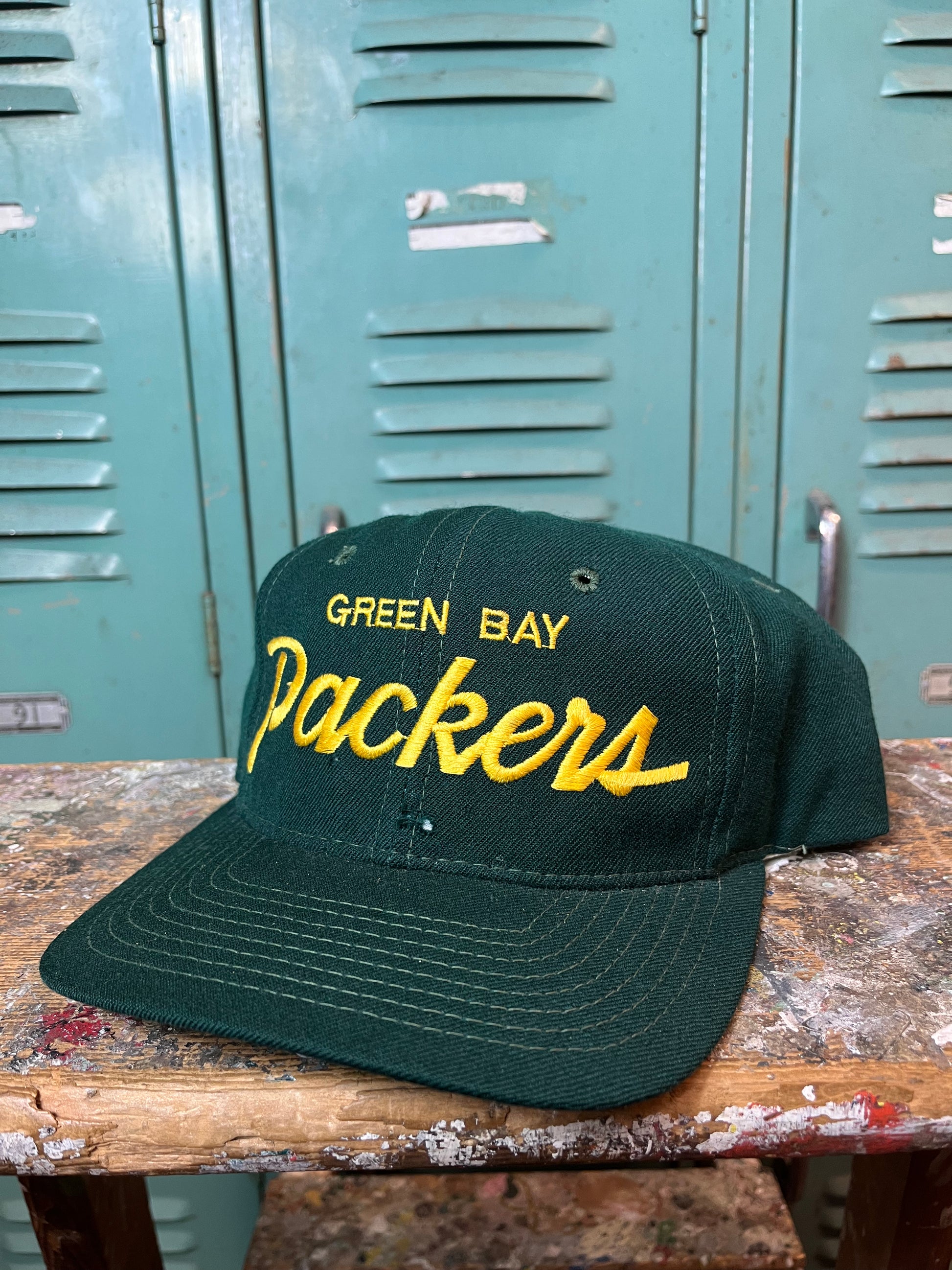 90’s Green Bay Packers Vintage Wool Sports Specialties Script Snapback ...