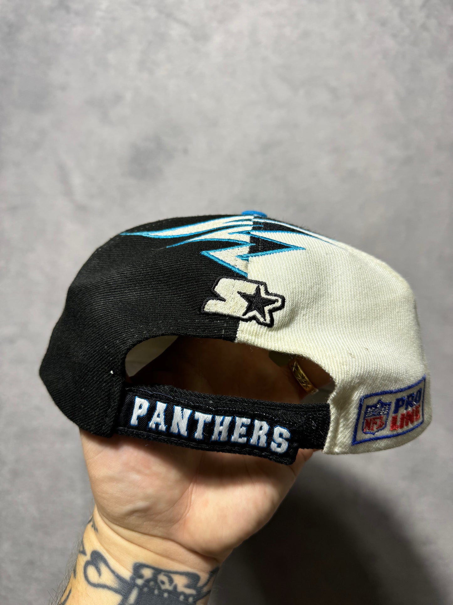 90’s Carolina Panthers Vintage Starter Shockwave NFL Velcro Back Hat (OSFA)